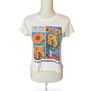 Claude Monet sunflower t-shirt artsy boho Y2K 90s streetwear dopamine